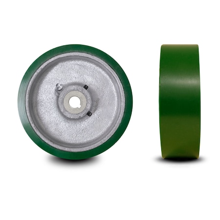 Service Caster 5" x 2" Poly Tread on Cast Iron Keyed Drive Wheel - 5/8" Bore - SCC-EZPUS520-58-KW-2SS